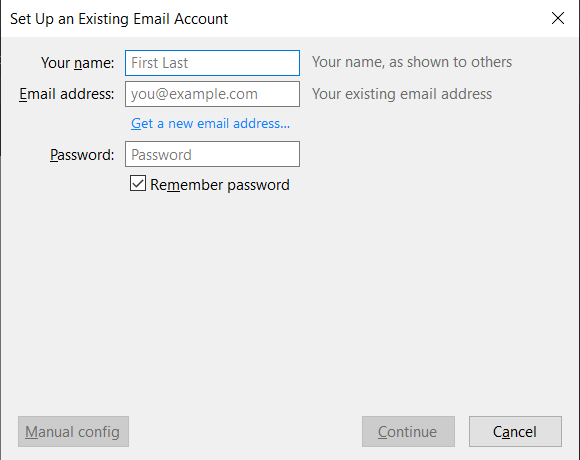 Thunderbird Popup Window #1